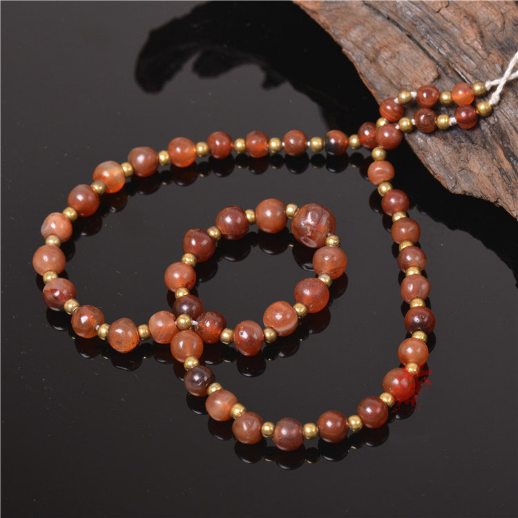 Qing Dynasty Old Red Agate Necklace